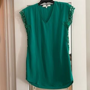 Collective Concepts crochet detail dress in Emerald Green